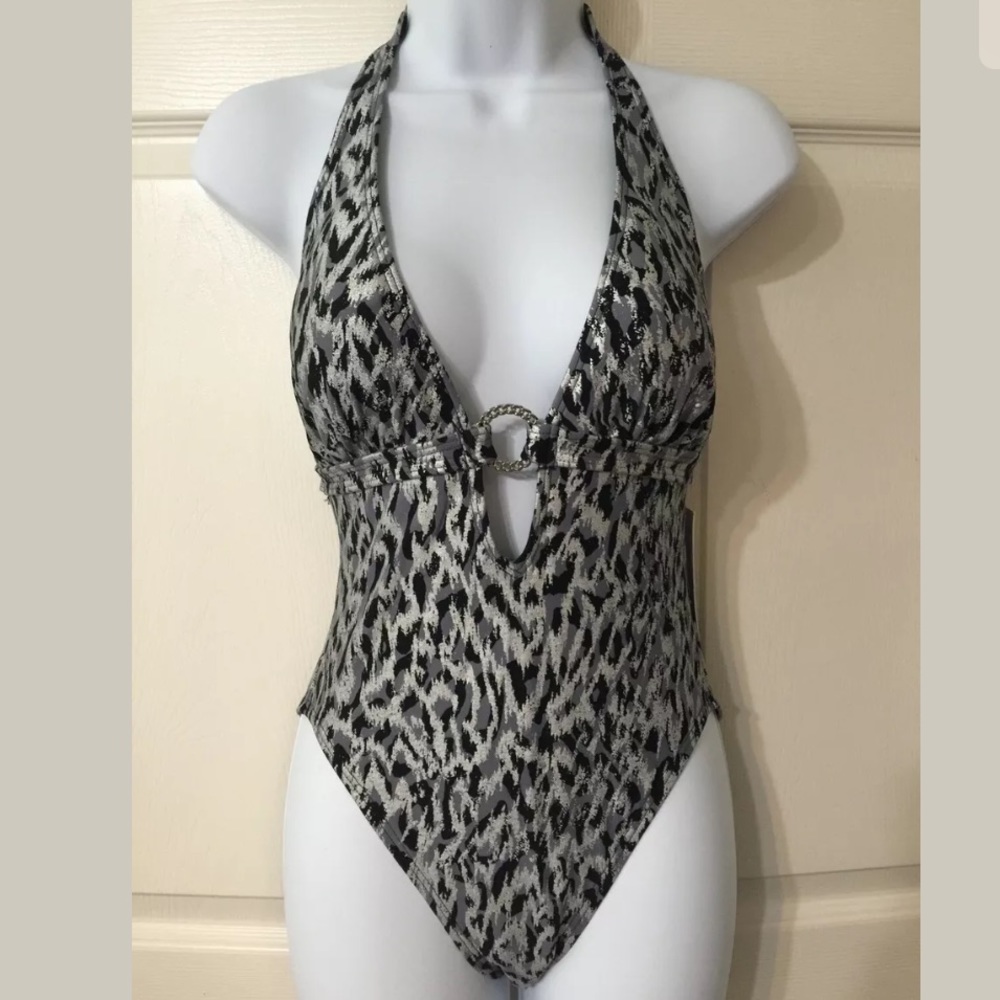 Michael Kors Chain Ring Halter SwimSuit.